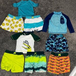 Kids Swim Set with Blue and Green Accents